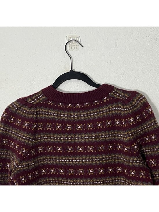 FAHERTY Women’s Highland Fair Isle Sweater Merino Wool Blend Size Small - Picture 8 of 15